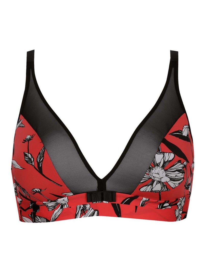 Soutien-gorge sans armatures TULLE DESIGN Noir Rouge - Kiabi