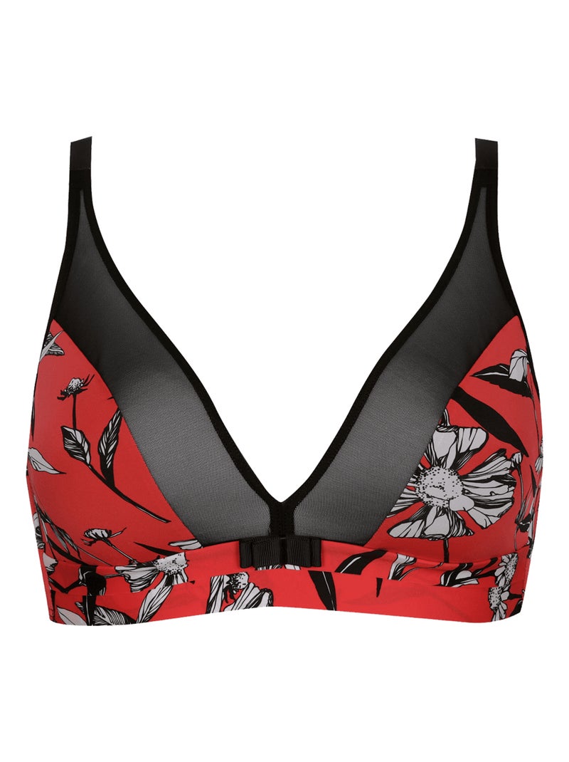 Soutien-gorge sans armatures TULLE DESIGN Noir Rouge - Kiabi