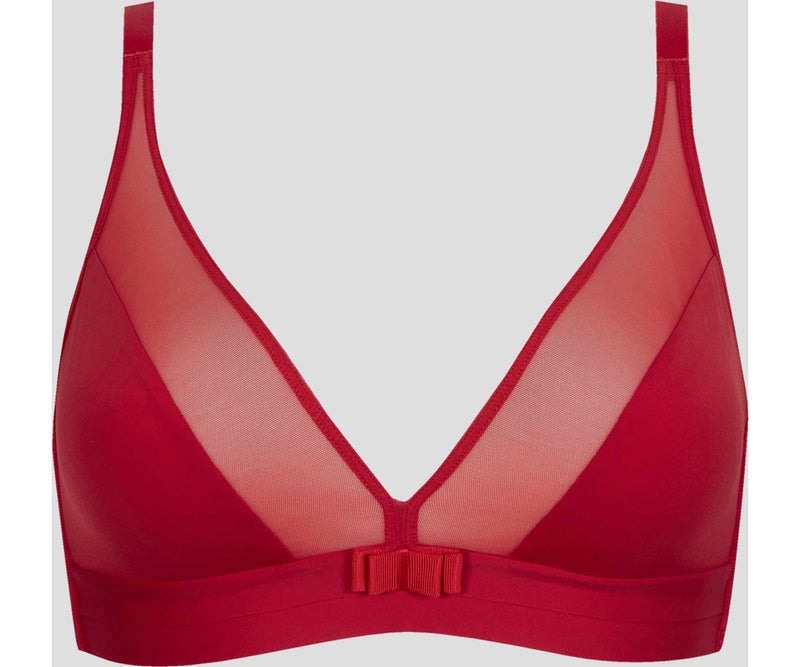 Soutien-gorge sans armatures TULLE DESIGN Rouge cachemire - Kiabi