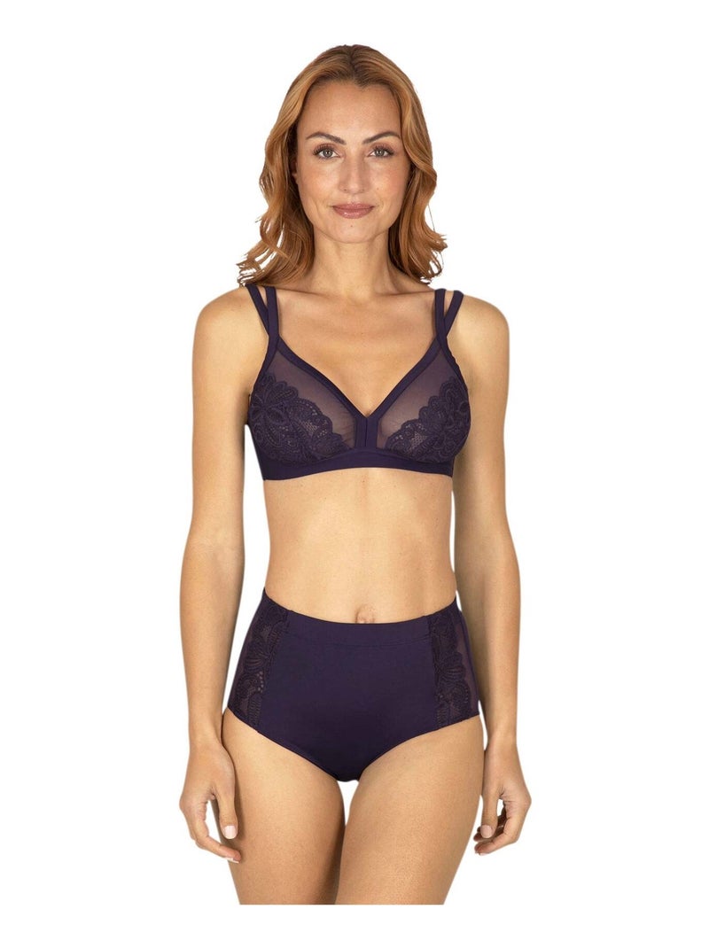 Soutien-gorge sans armatures WELL ALLURE Bleu nuit - Kiabi