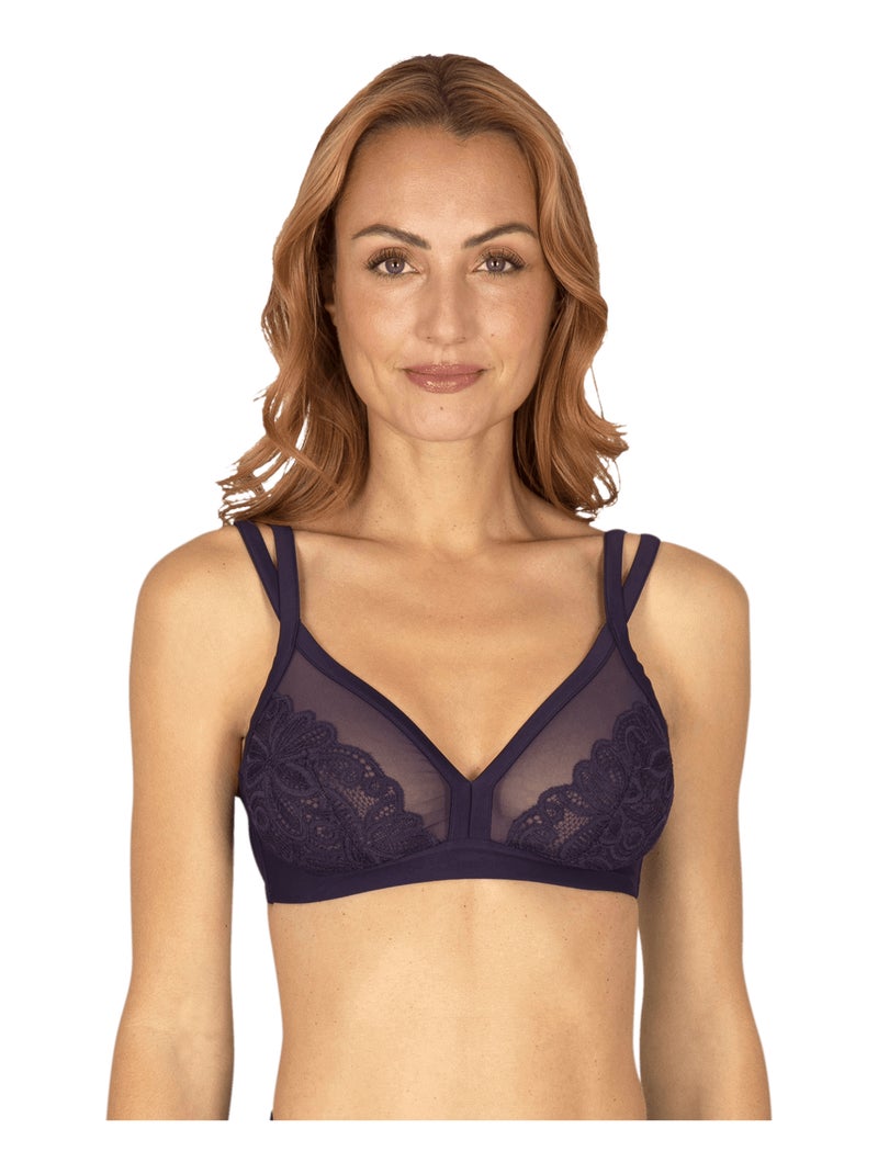 Soutien-gorge sans armatures WELL ALLURE Bleu nuit - Kiabi