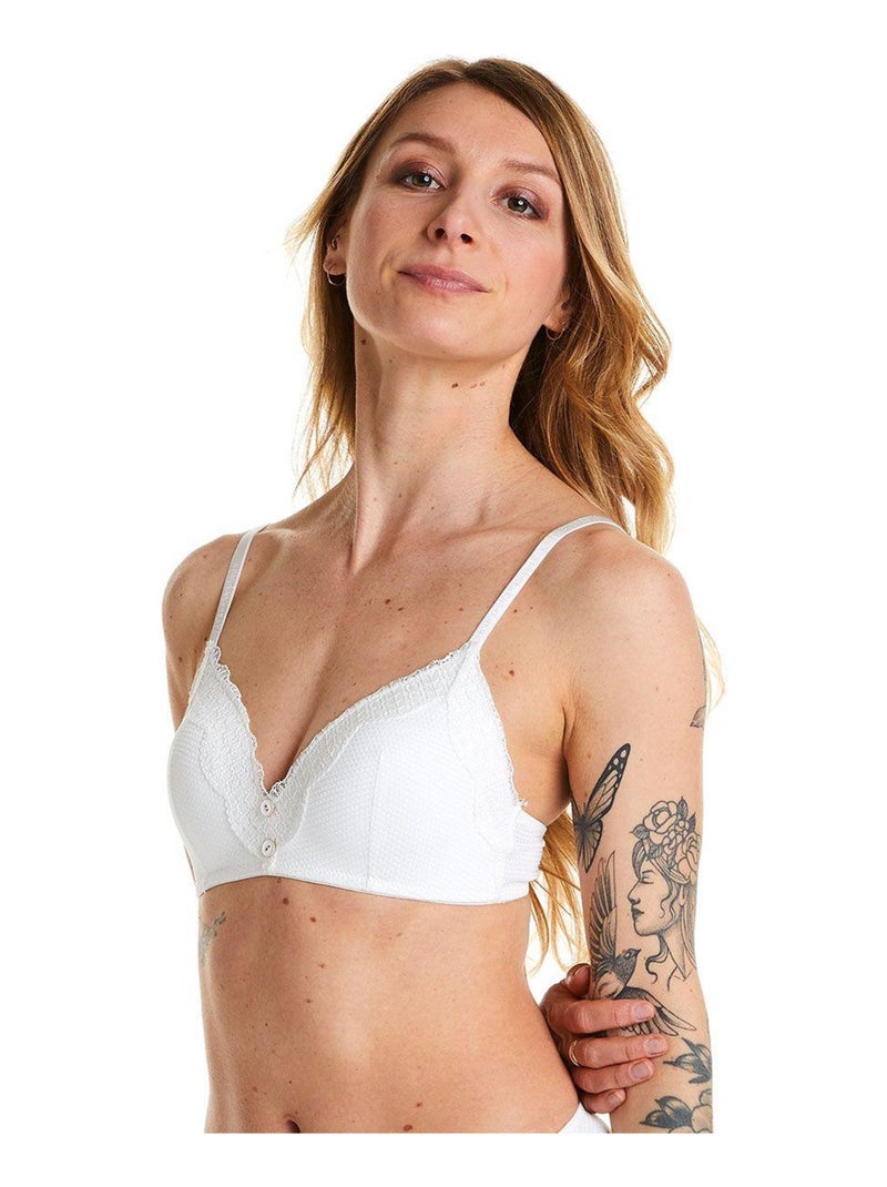 Soutien-gorge souple EGLANTINE - Pomm'Poire Blanc - Kiabi