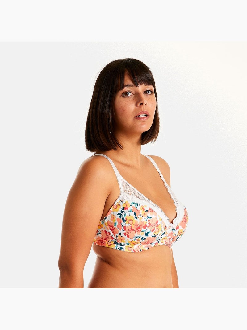 Soutien-gorge souple grand maintien ELENA - Pomm'Poire Blanc - Kiabi