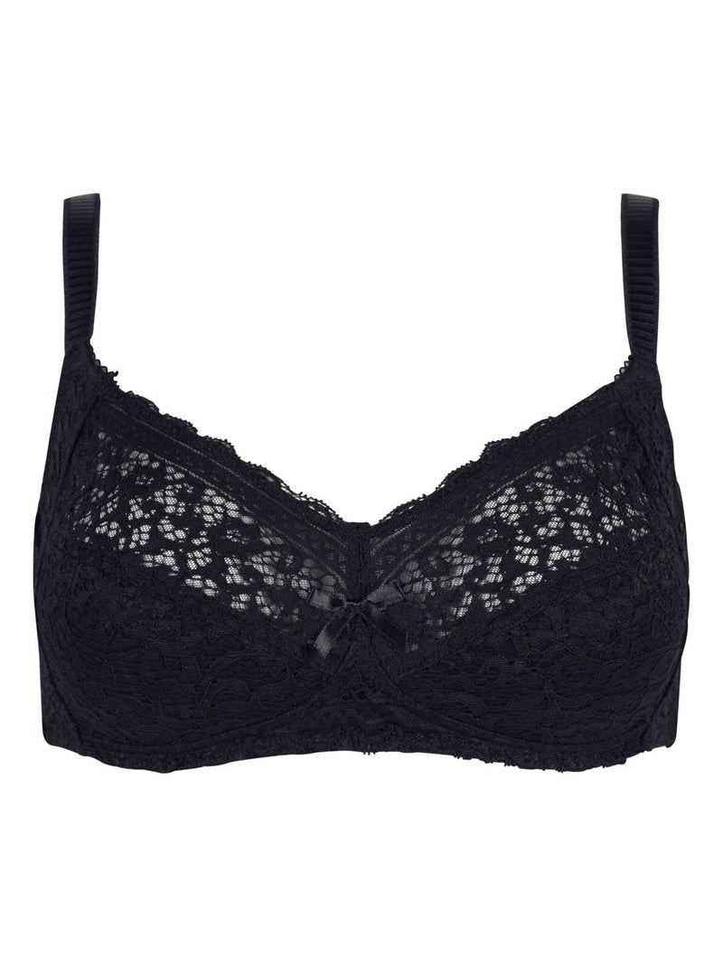 Soutien-gorge souple grand maintien ELENA - Pomm'Poire Noir - Kiabi