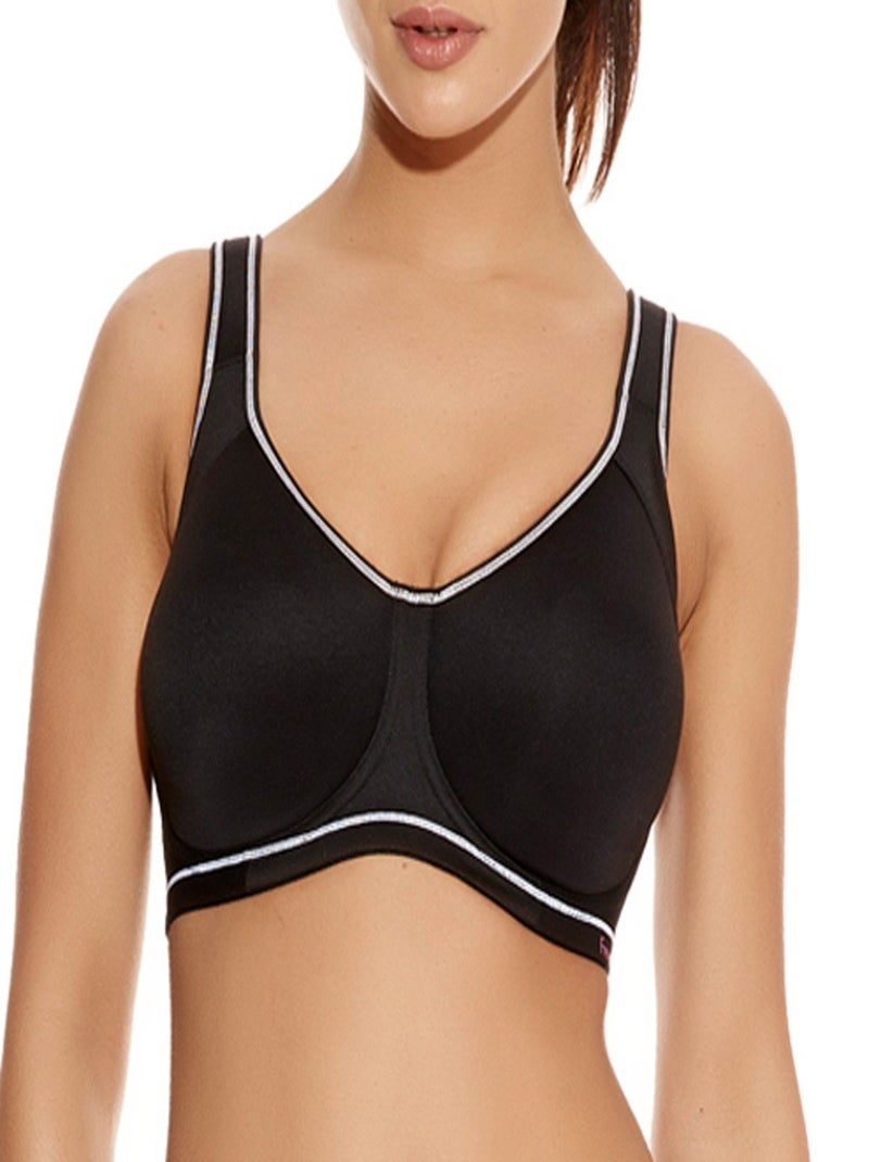 Soutien-gorge sport avec armatures et bonnets moulés spacer Sonic Noir - Kiabi