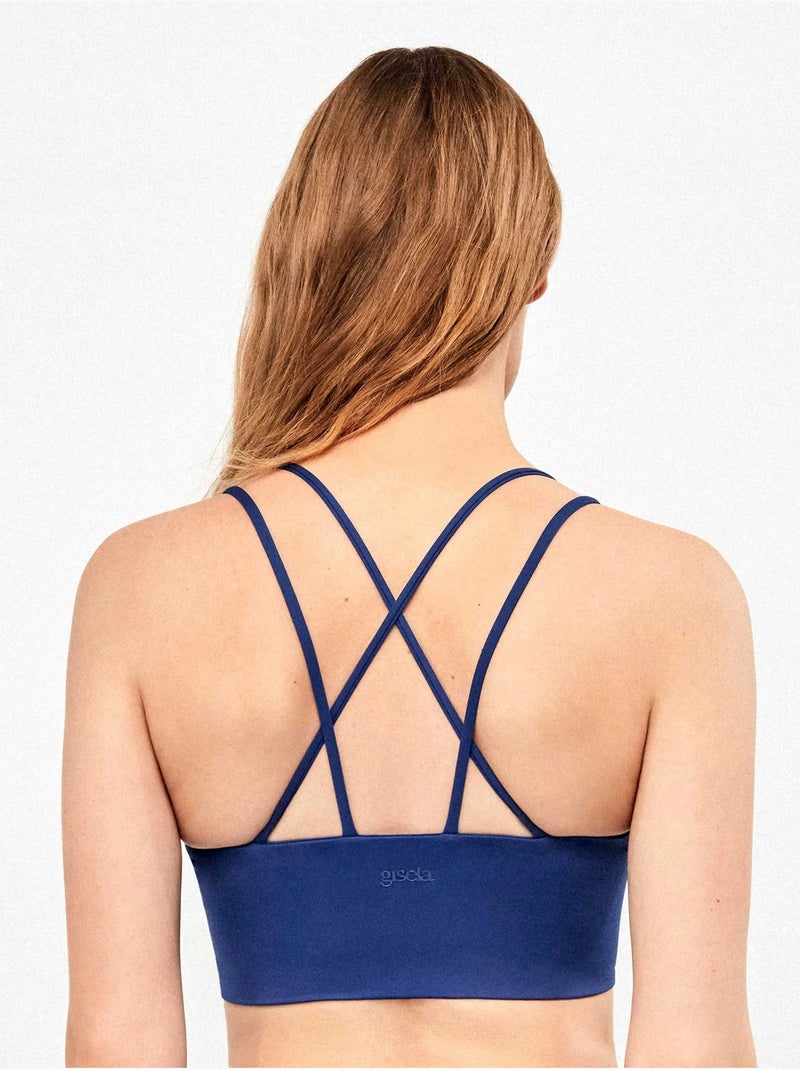 Soutien-gorge sportif demi-maintien Bleu marine - Kiabi
