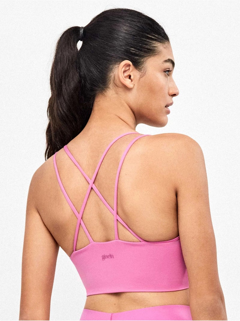 Soutien-gorge sportif demi-maintien Rose - Kiabi