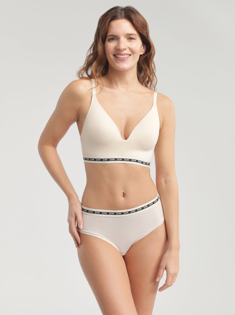 Soutien-gorge triangle à bonnets moulés Icons Essentiel Blanc cassé - Kiabi