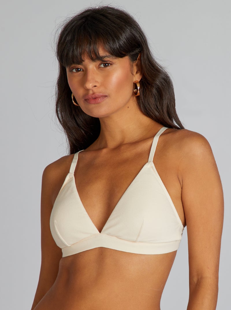 Soutien-gorge triangle avec coques amovibles Beige - Kiabi