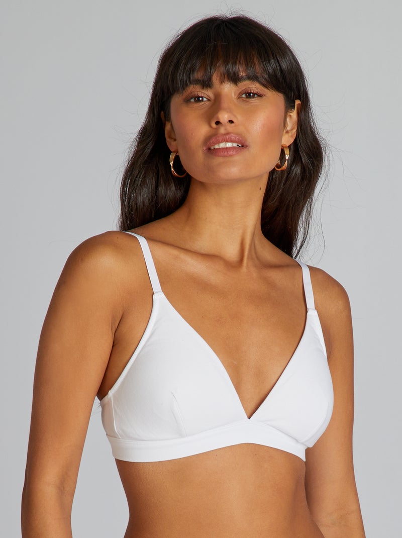 Soutien-gorge triangle avec coques amovibles blanc - Kiabi