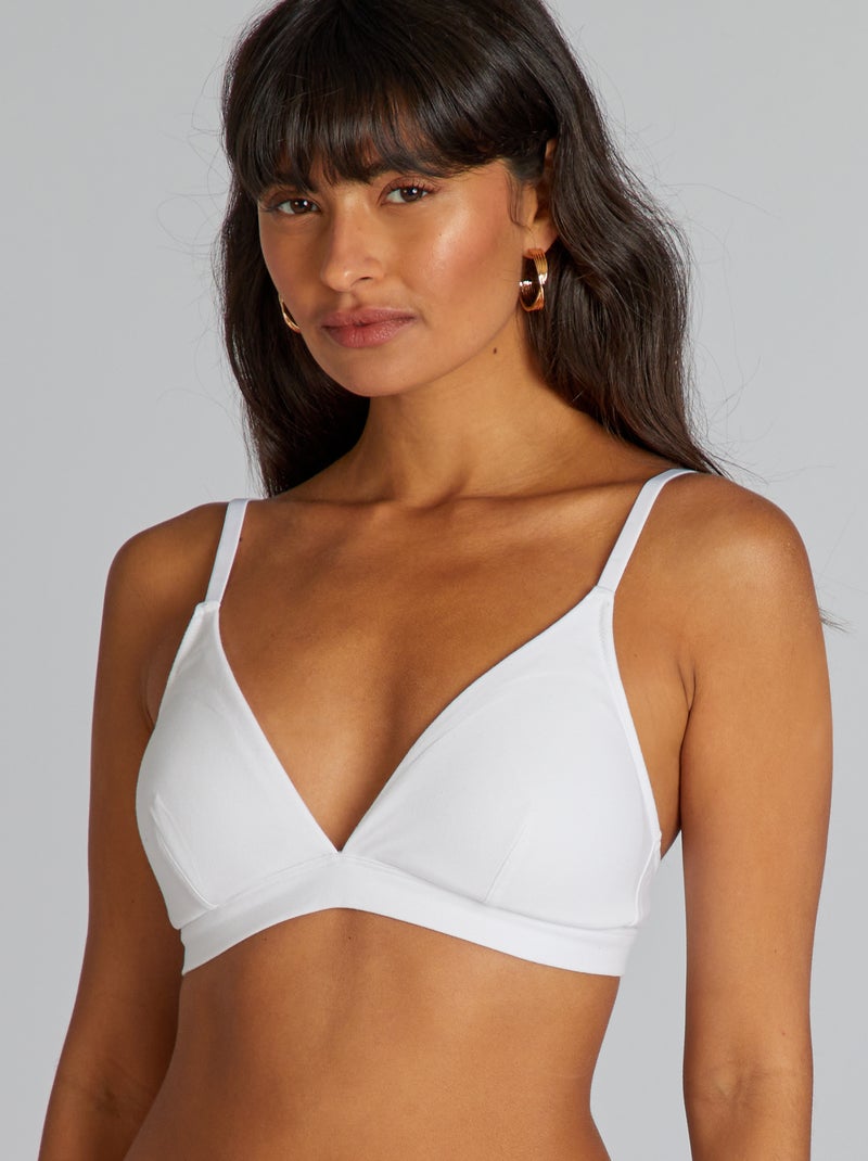 Soutien-gorge triangle avec coques amovibles blanc - Kiabi