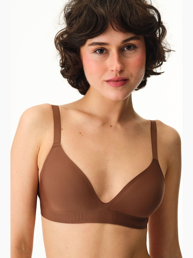 Soutien-gorge triangle bonding invisible avec coussinets penti Marron - Kiabi