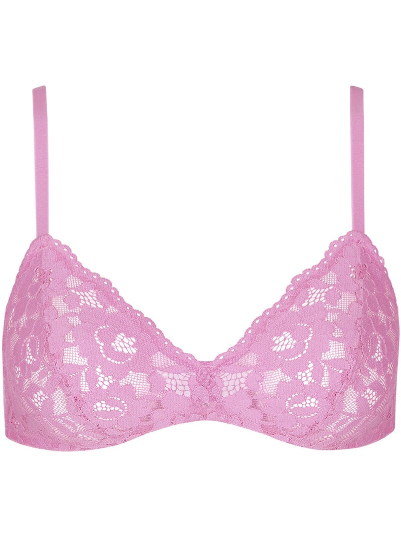 Soutien-gorge triangle bralette sans armatures Retromania Rose - Kiabi