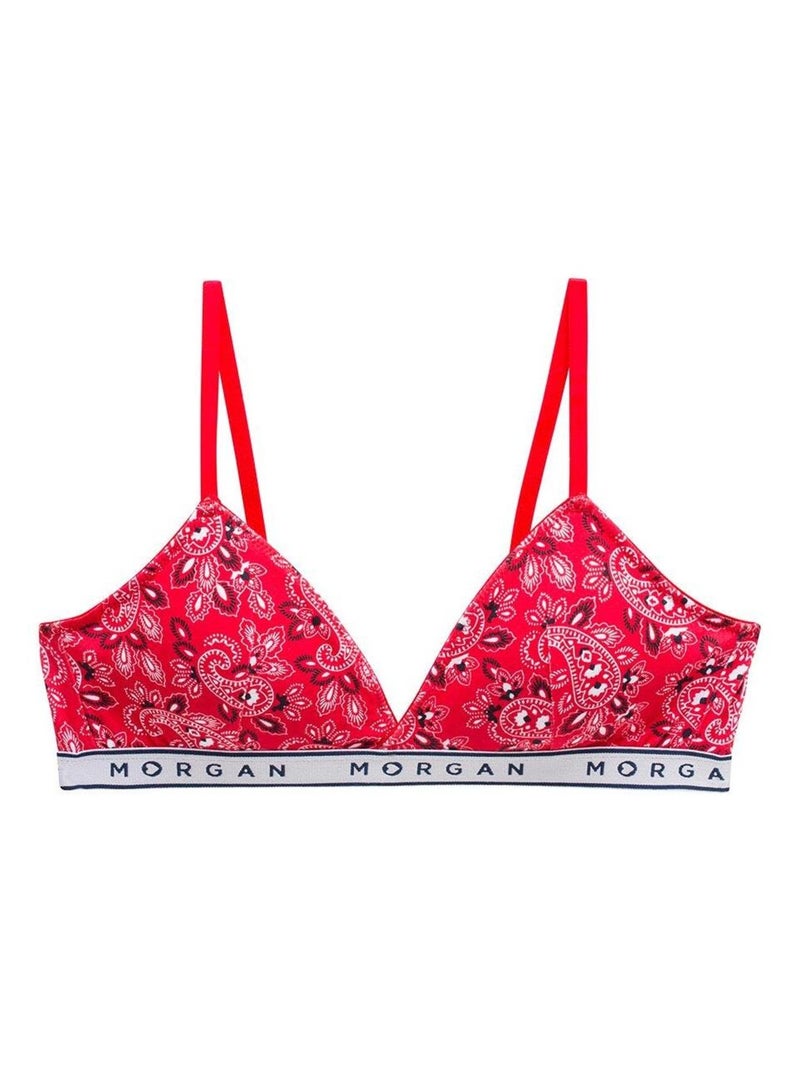 Soutien-gorge triangle coques amovibles en coton ISA - Morgan Junior Rouge - Kiabi
