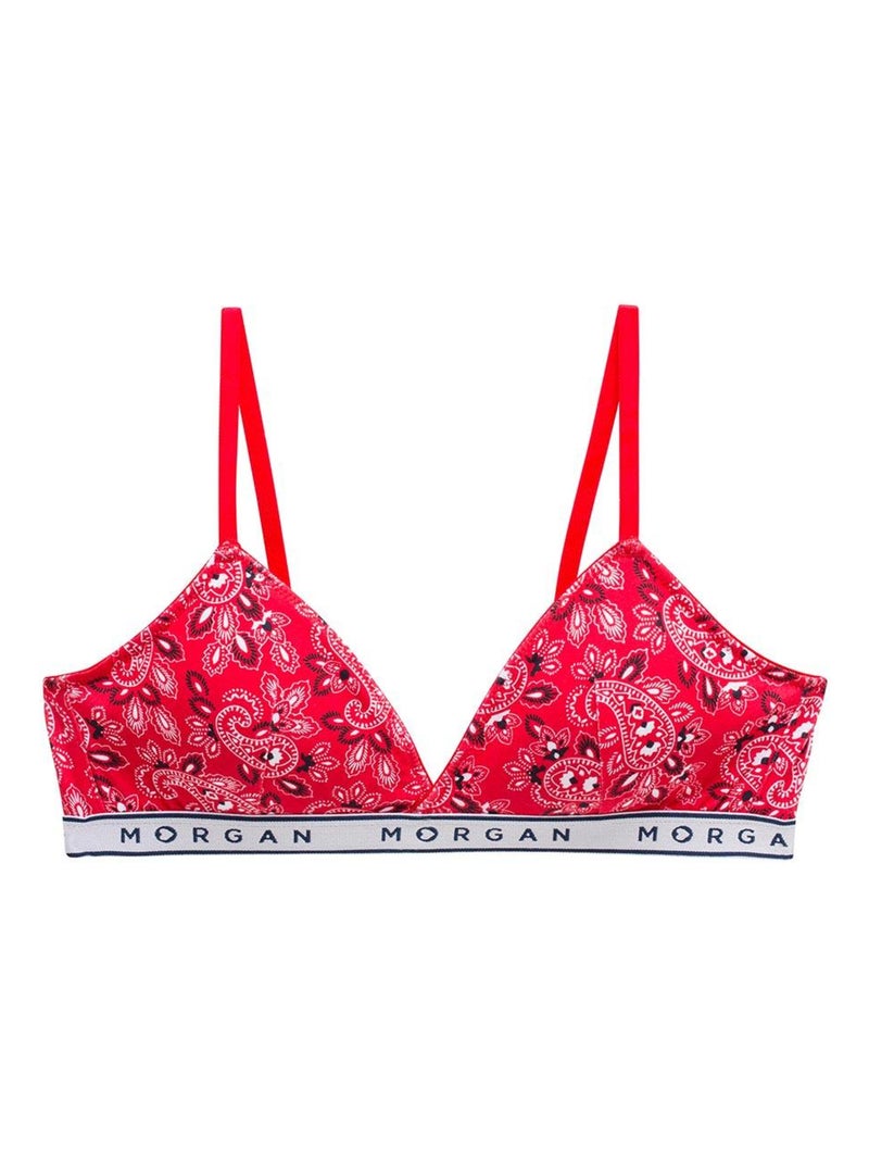 Soutien-gorge triangle coques amovibles en coton ISA - Morgan Junior Rouge - Kiabi