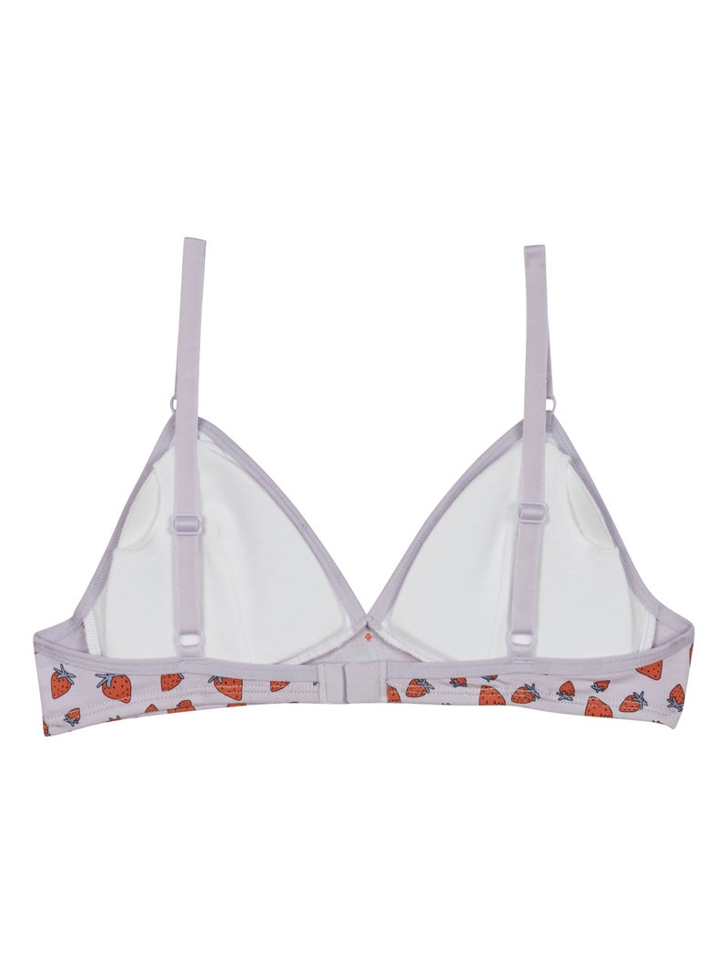 Soutien-gorge triangle coton stretch sans armature Les Pockets Rouge - Kiabi