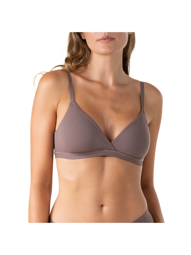 Soutien-gorge triangle croisé sans armatures femme Easy Seconde Peau Athena Beige - Kiabi