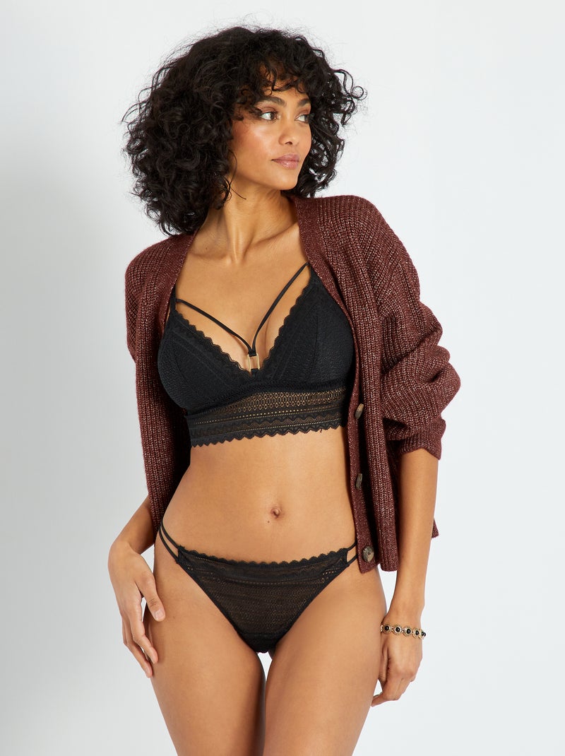Soutien-gorge triangle dentelle noir - Kiabi