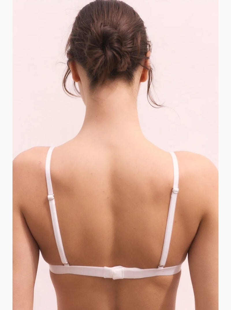Soutien-gorge triangle dentelle penti Blanc cassé - Kiabi