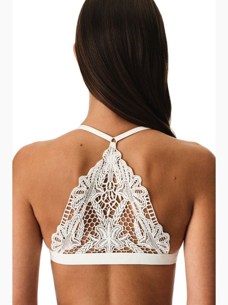 Soutien-gorge triangle dos crochet penti Blanc - Kiabi