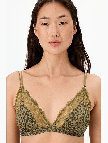 Soutien-gorge triangle en micro dentelle imprimée penti