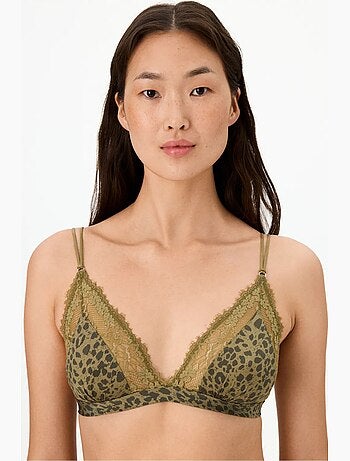 Soutien-gorge triangle en micro dentelle imprimée penti