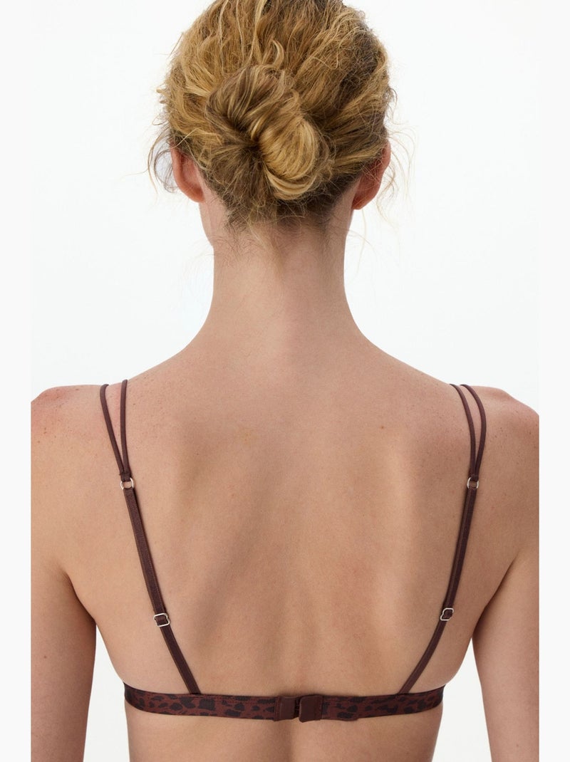 Soutien-gorge triangle en micro dentelle imprimée penti Rouge bordeaux - Kiabi