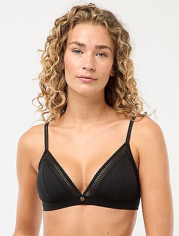 Soutien-gorge triangle en microfibre côtelée