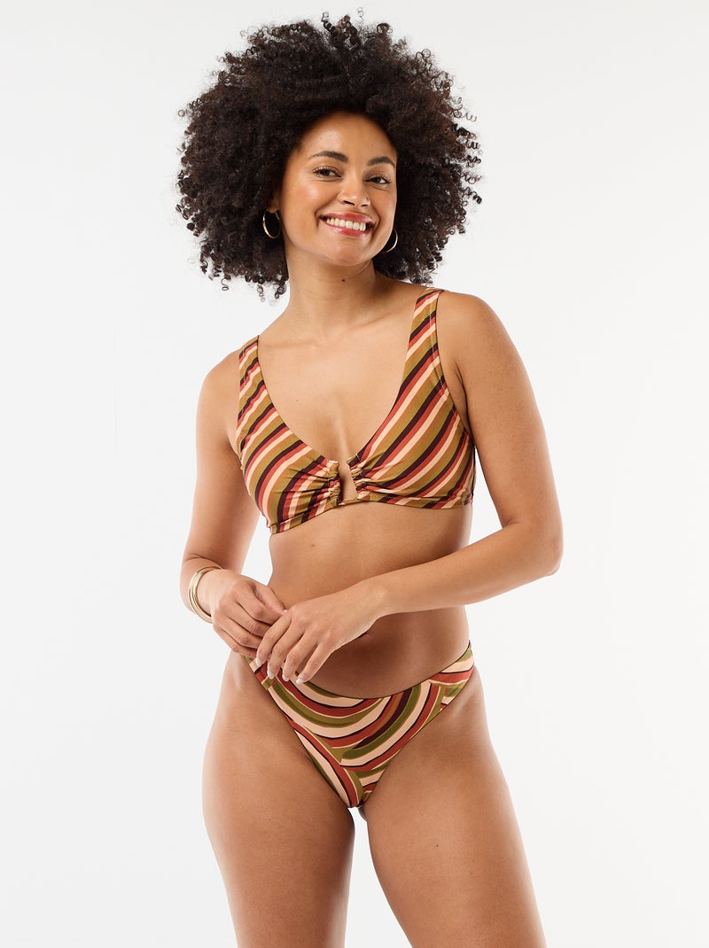 Soutien-gorge triangle en microfibre imprimé Vert - Kiabi