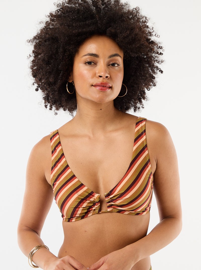 Soutien-gorge triangle en microfibre imprimé Vert - Kiabi