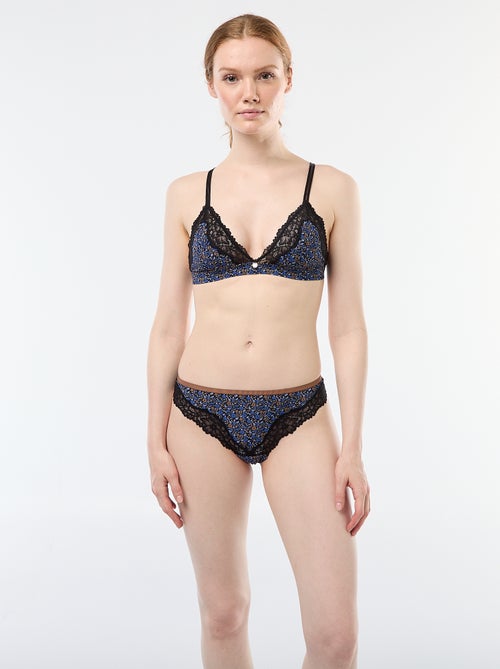 Soutien-gorge triangle imprimé sans armatures - Kiabi
