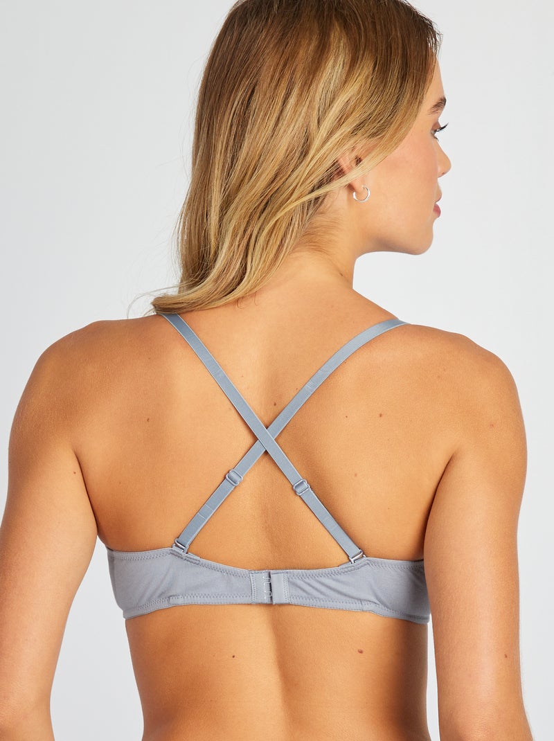 Soutien-gorge triangle non paddé Bleu gris - Kiabi