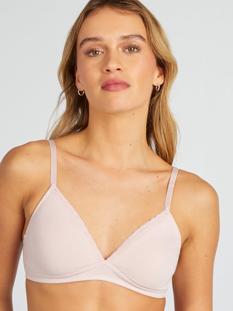 Soutien-gorge triangle non paddé Rose poudré - Kiabi