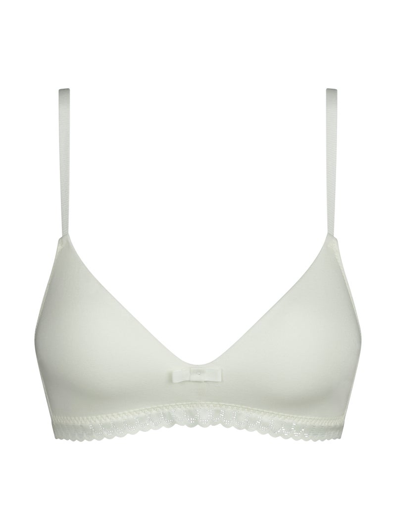 Soutien-gorge triangle paddé sans armatures Daily Coton Blanc cassé - Kiabi