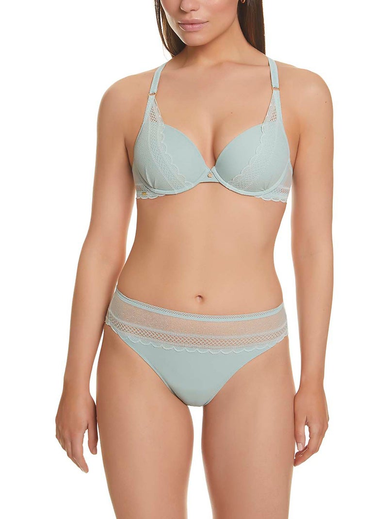 Soutien-gorge triangle plongeant Mia Vert - Kiabi