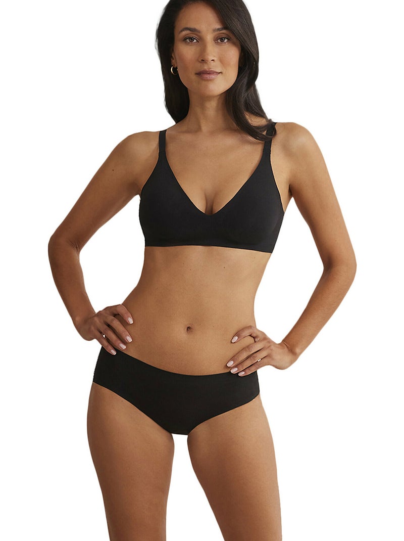 Soutien-gorge triangle préformé plongeant coques amovibles One Noir - Kiabi