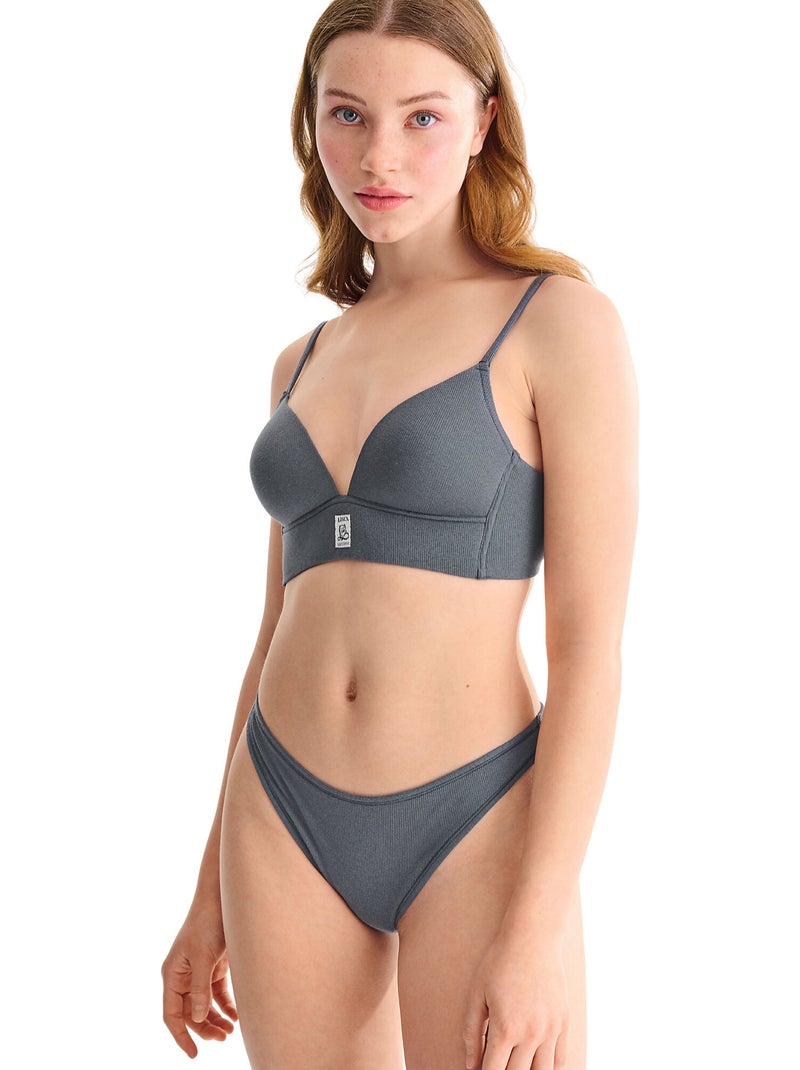 Soutien-gorge triangle préformé sans armatures FREEDOM Gris - Kiabi