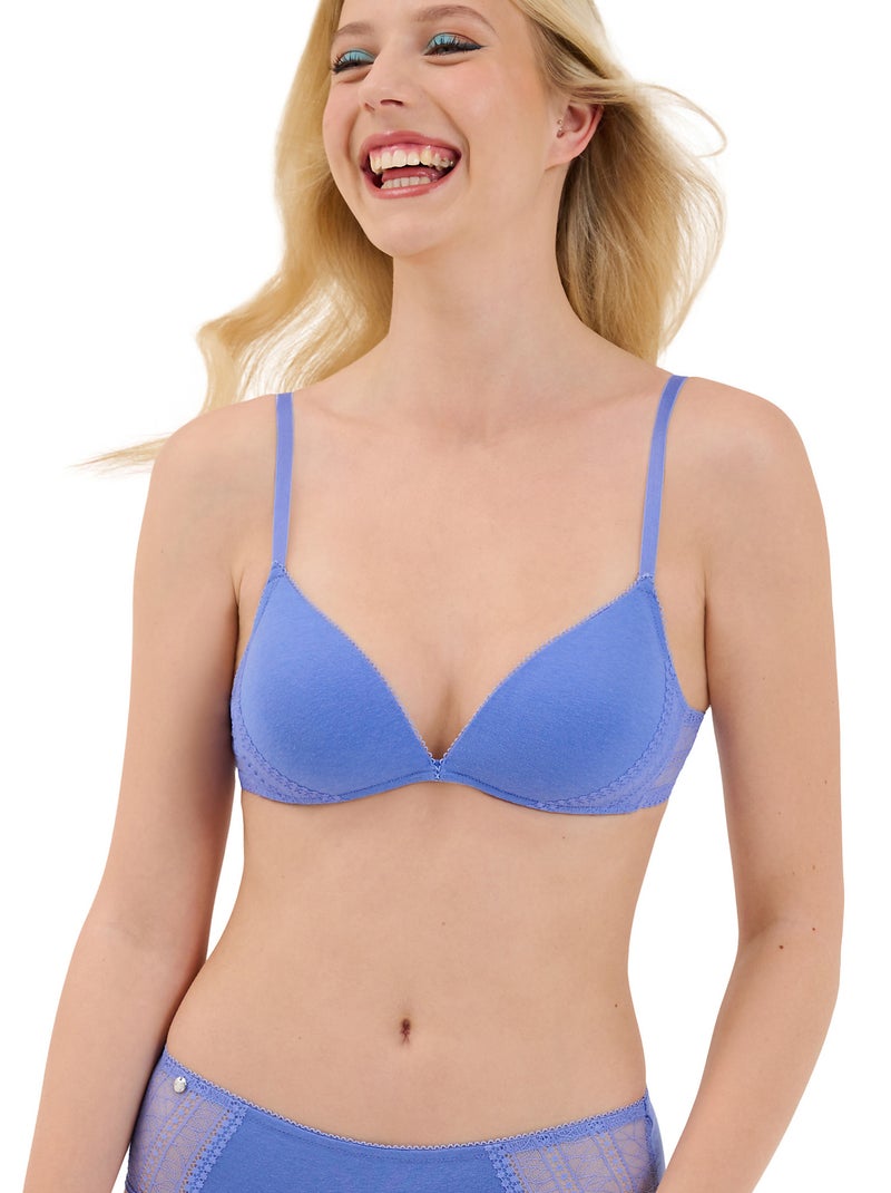 Soutien-gorge triangle préformé sans armatures Lucky Bleu - Kiabi