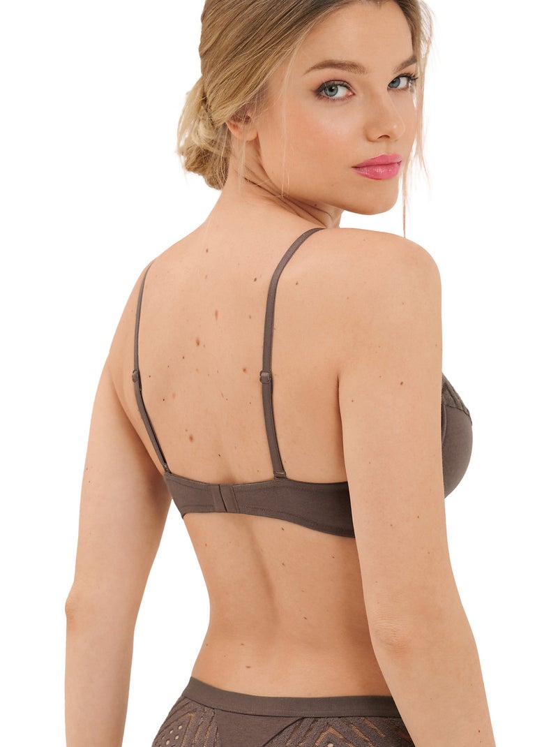 Soutien-gorge triangle préformé sans armatures Maxine Marron chocolat - Kiabi