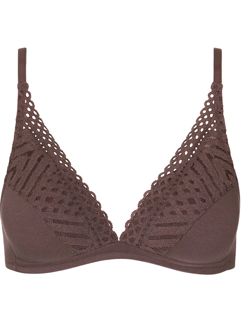 Soutien-gorge triangle préformé sans armatures Maxine Marron chocolat - Kiabi