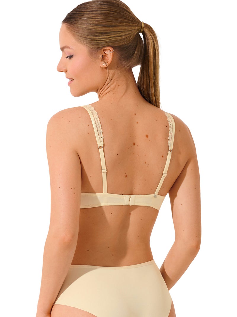 Soutien-gorge triangle préformé sans armatures SUNSET Ecru - Kiabi