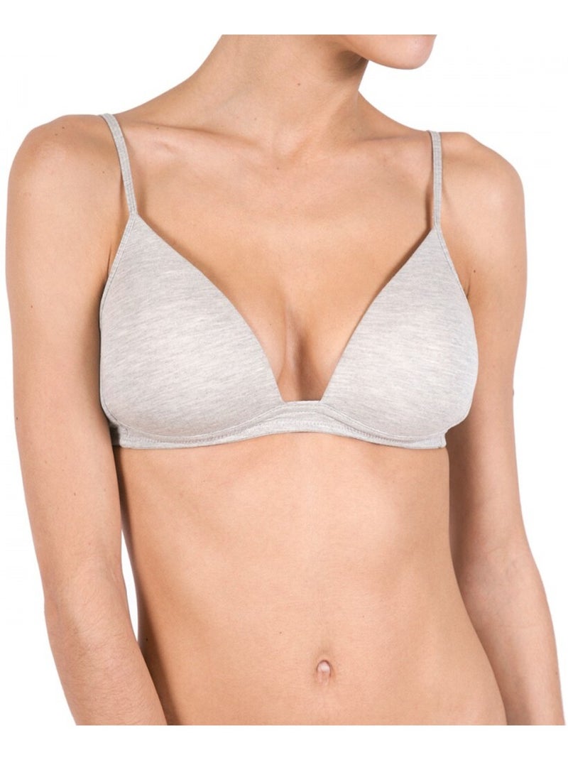 Soutien-gorge triangle push-up Gris - Kiabi