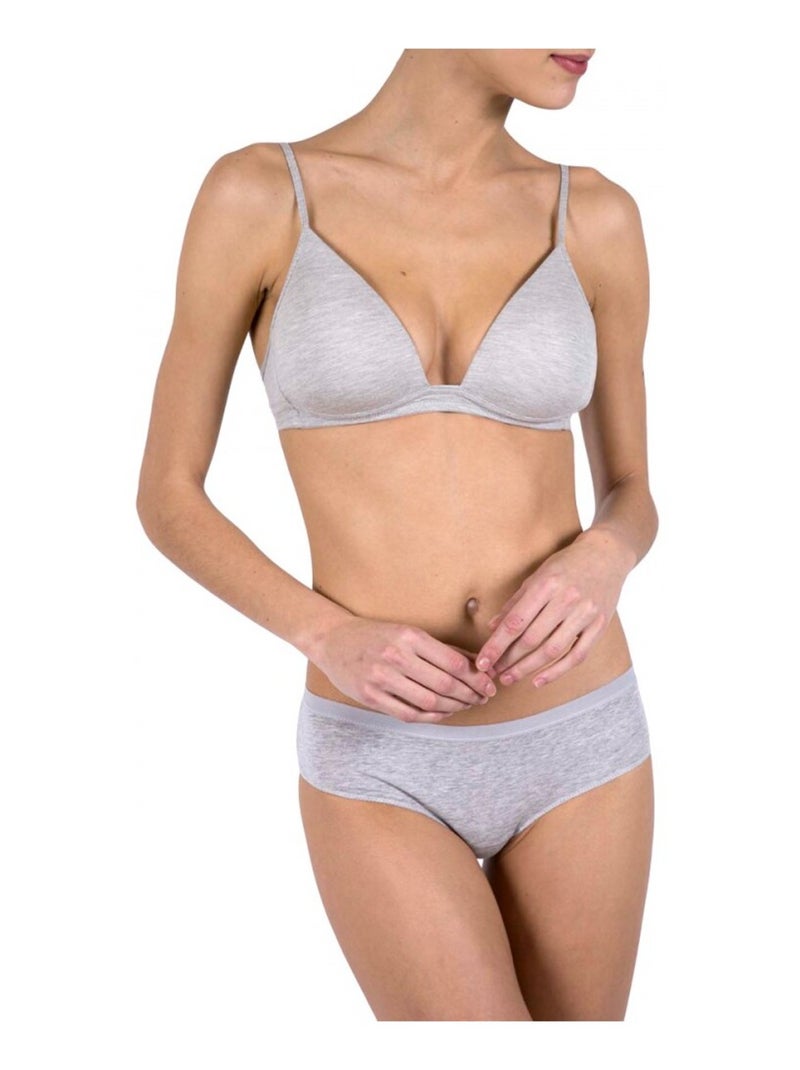 Soutien-gorge triangle push-up Gris - Kiabi