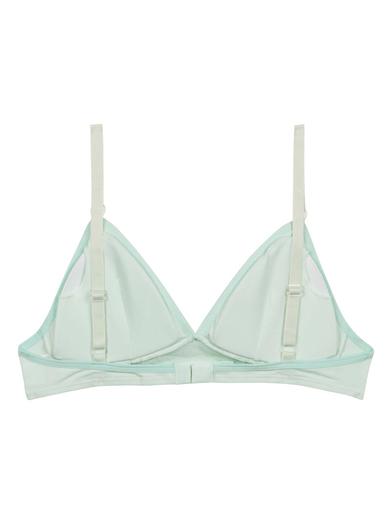 Soutien-gorge triangle sans armature en coton bio Skin Care Vert - Kiabi