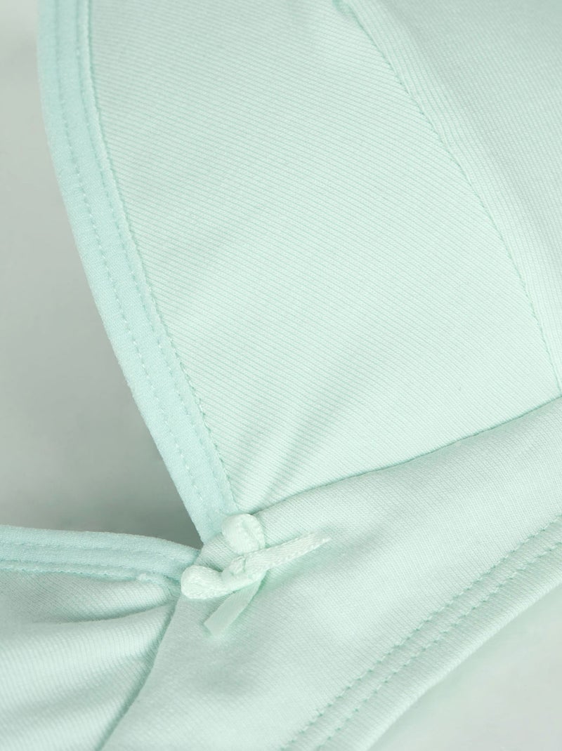 Soutien-gorge triangle sans armature en coton bio Skin Care Vert - Kiabi