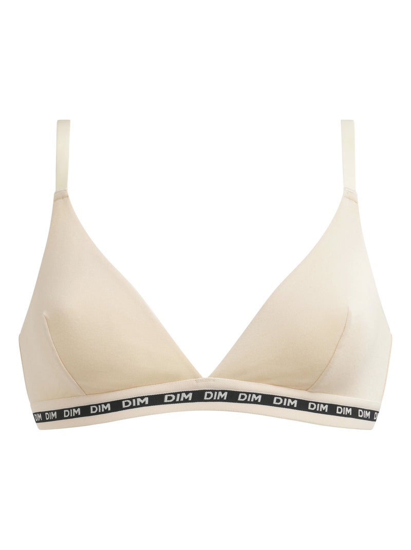 Soutien-gorge triangle sans armature microfibre Icons Essentiel Blanc cassé - Kiabi