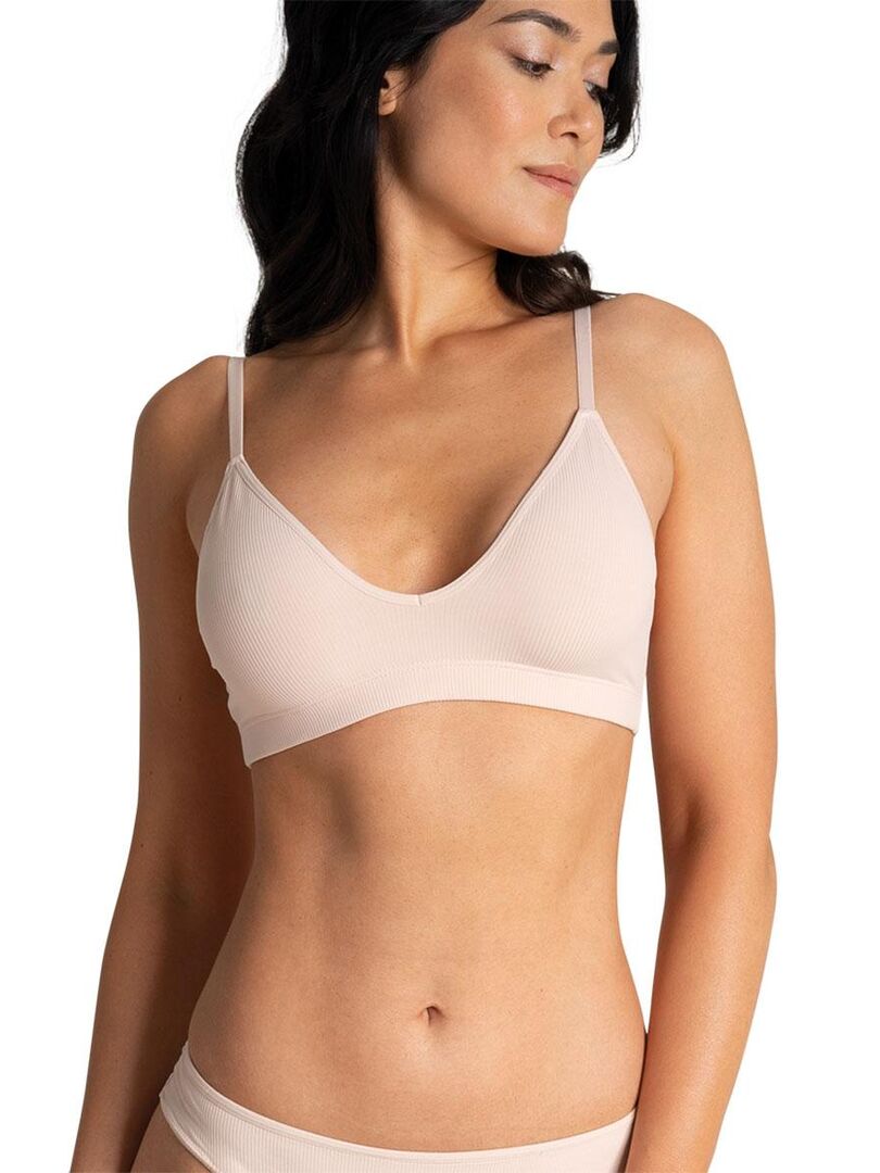 Soutien-gorge triangle sans armatures à coques amovibles femme