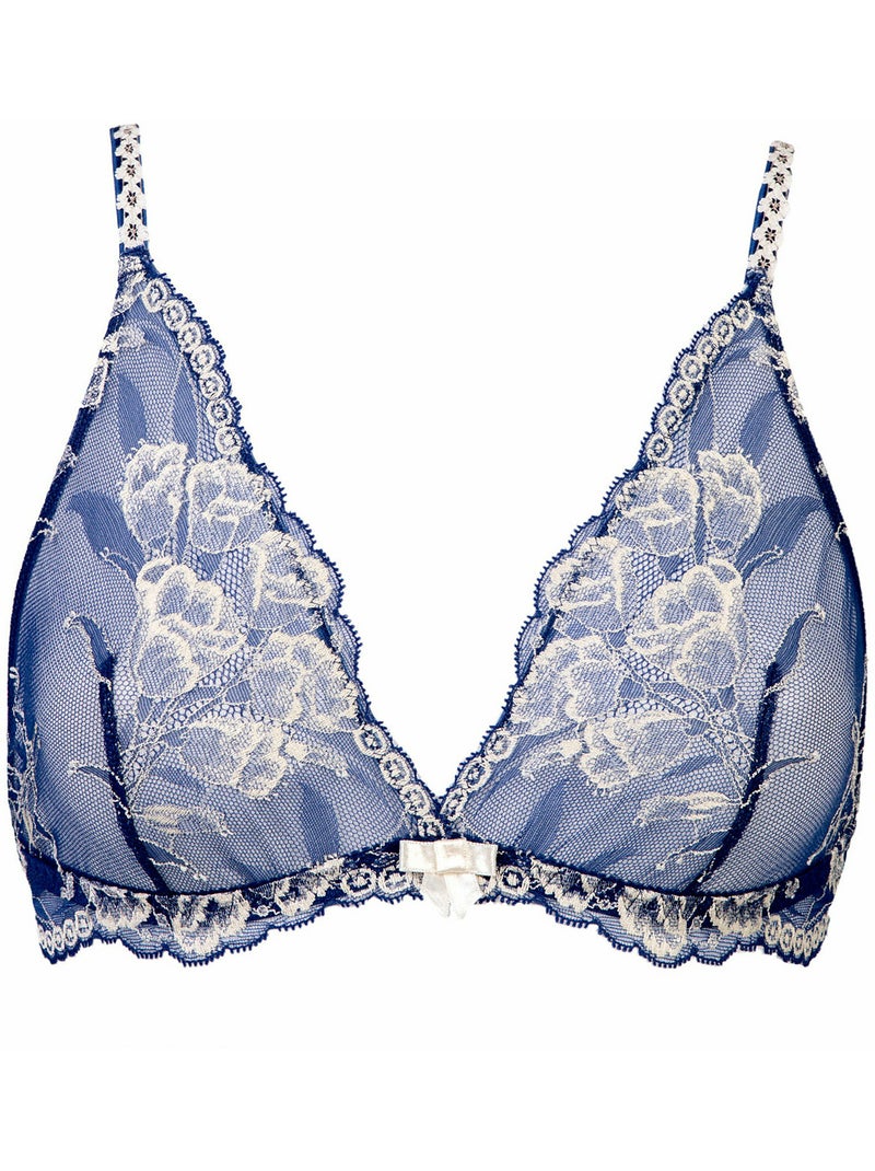 Soutien-gorge triangle sans armatures Chiara Bleu marine - Kiabi