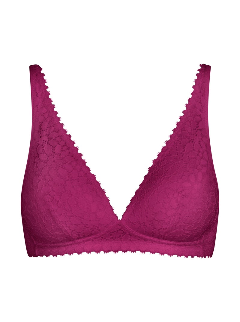 Soutien-gorge triangle sans armatures Daily Dentelle Rose fushia - Kiabi