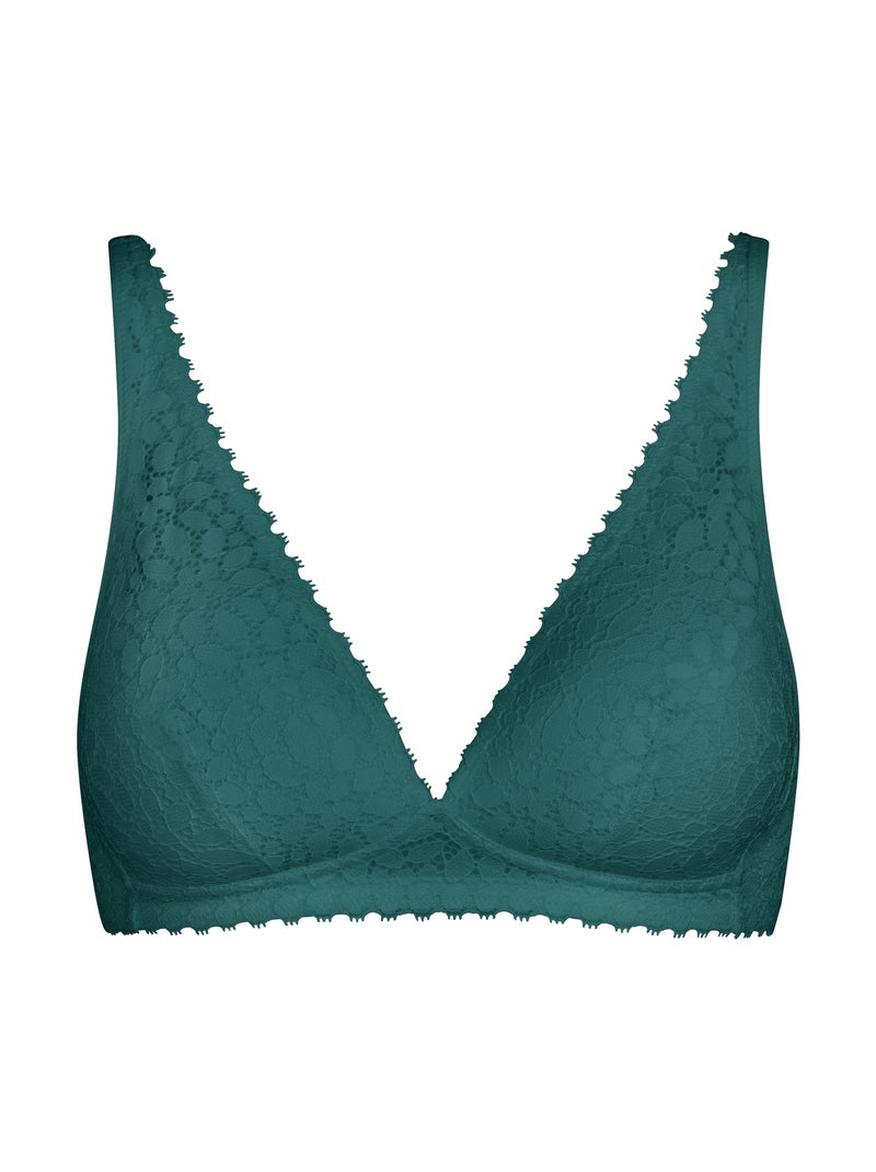 Soutien-gorge triangle sans armatures Daily Dentelle Vert sapin - Kiabi